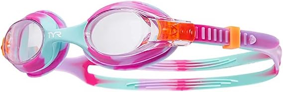 TYR Kids' Swimple Goggles - Colorful Swim Goggles for Beginners | Comfy Youth Unibody Fit | Advanced Anti-Fog UV Eye Protection | Safe No-Leak Silicone Gaskets | Quick-Adjust Release Button