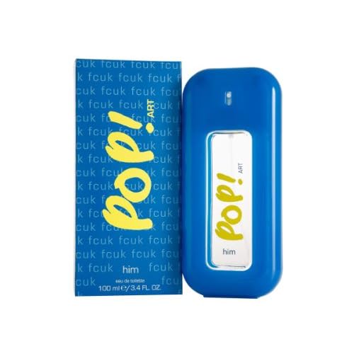 Fcuk Pop Art Eau de Toilette Spray for Men, 3.4 Fluid Ounce