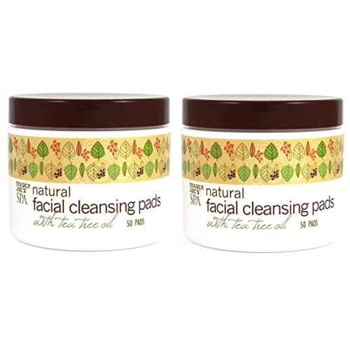 2 Pack Trader Joes Spa Natural Facial Cleansing Pads with Tea Tree Oil
