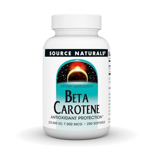 Source Naturals Beta Carotene 25000 iu Antioxidant Protection - Converted by Body to Vitamin A - 250 Softgels