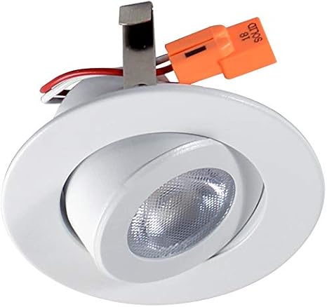 Recessed Retrofit Kit 2 Inch Dimmable LED Adjustable Gimbal, 3000K, UL Listed for Damp Locations, White Finish