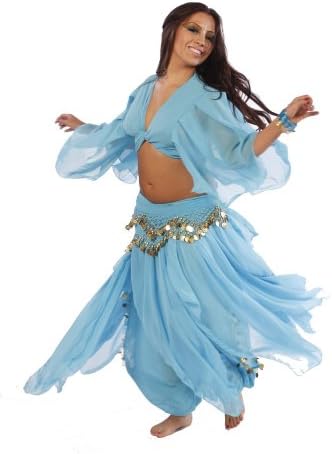 Belly Dance Skirt-Pants, Choli Top & Hip Scarf Costume Set | Fit for Fatine