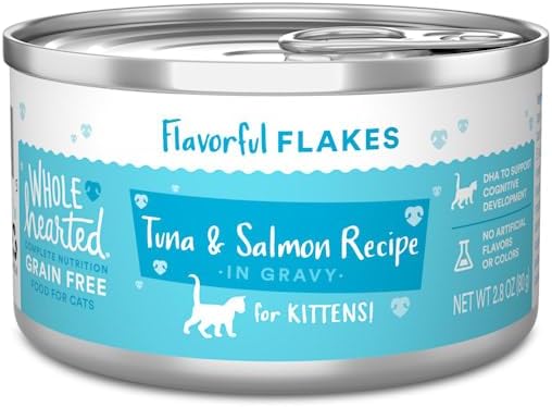 WholeHearted by Petco Grain-Free Tuna & Salmon Recipe in Gravy Wet Food for Kittens, 2.8 oz., Case of 12