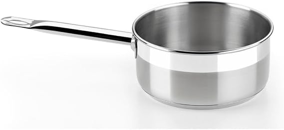 Braisogona Professional Stainless Steel Saucepan with Long Handle, 12 cm