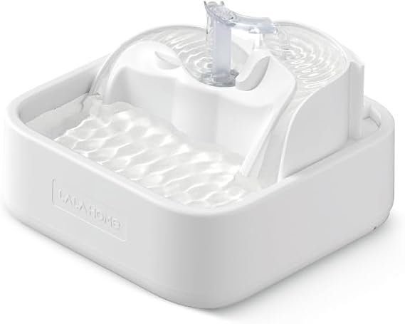 Cat Water Fountain Replacement Compatible with DailyFresh RealFountain Water Bowel 3-Stage Design for Multi Pets Dog Smart Water Dispenser for Drinking DC-in 2L/67oz