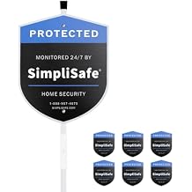 1 Yard Sign with 6 Window Stickers compatible with SimpliSafe Home Security System,28"" Aluminum Stake (STAKE INCLUDED) (1)
