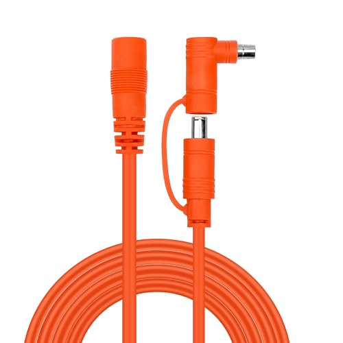 10 feet 8mm Extension Cable 14AWG for Generators, DC7909 Panel Cable Cord Female to Male with DC8020 Power Male Adapter Angle for GZ Yeti Aker Jackery