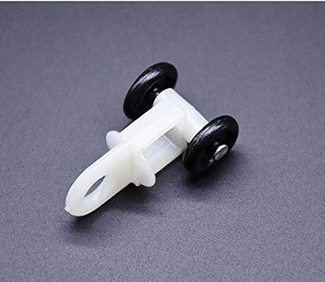 Qiwang 30Pcs 12.3mm Wheel Diameter Curtain Track Rollers Plastic Pulleys White Black