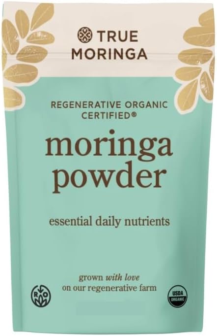 Organic Moringa Powder | 100% Regenerative Organic Raw Moringa Powder, Certified USDA. Non-GMO (50g)