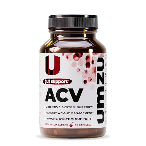 UMZU zuACV Apple Cider Vinegar  Prebiotics Supplement, 30 Day Supply ACV & Inulin Fiber Blend Gut Health Support with ACV Capsules for Daily Digestive Health & Wellness Balance Formula