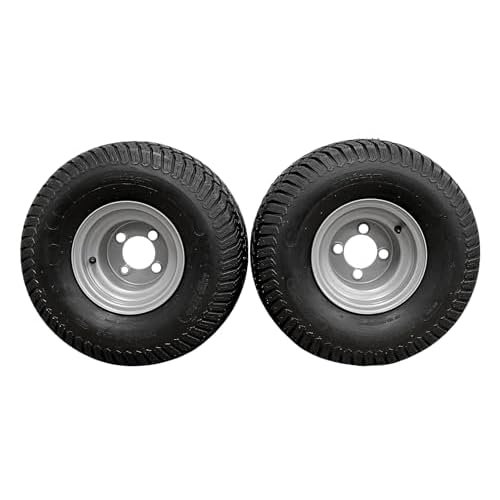 Set of 2 20x10.00-8 Tires & Wheels 4 Ply for Lawn & Garden Mower Compatible with Husqvarna
