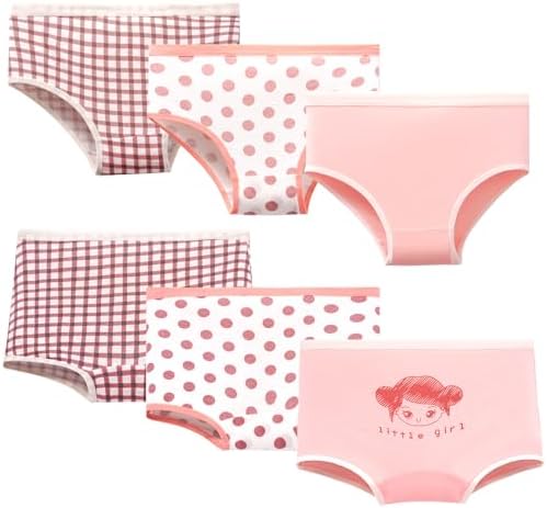 SkiBeaut Cotton Girls Panties Underwear Soft Short Little Big Girls Child Underpants Undies Panties Briefs,6 Pack,2-12 Years