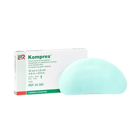 Lohmann & Rauscher Komprex Kidney Shaped Foam Pad, Size 0, 9 cm x 5 cm | Compression bandage wrap component for lymphedema, edema and venous insufficiency management