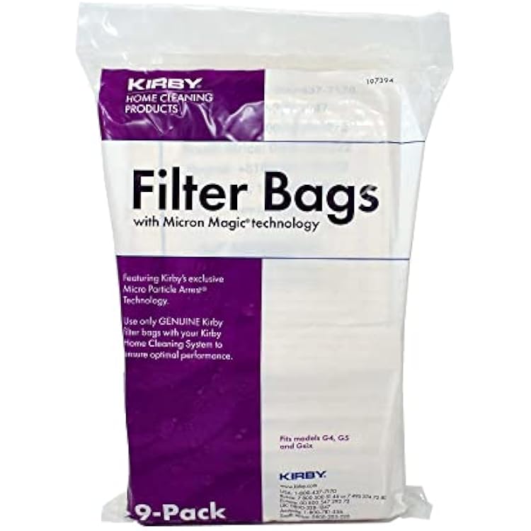 Kirby Part#197301 - Genuine Kirby Micron Magic Filtration Vacuum Bags Model G6 and Ultimate G 9 Bags & 1 belt