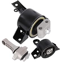 Engine Motor Mounts Set - Compatible with Chevrolet Aveo 2004-2011, Aveo5 & Pontiac G3 Wave Wave5, L4 1.6L Manual Transmission, Replace# A5350HY A5351 A5378, Set of 3, Black