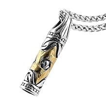 HZMAN Magen Star of David Pendant Necklace Women Men Chain Silver Stainless Steel Israel Necklace (Star of David Bullet Silver)