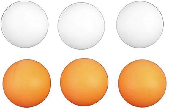 Table Tennis Balls Reusable Plastic Ping Pong Balls For Amateur Entertainment 40mm Diameter Orange, White 6Pcs And Durability