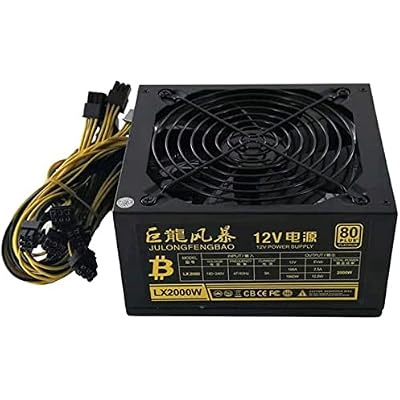 XMKT Computer Case Power Supply 2000W PSU Computer Power Supply Support 8 Graphics Card Server Bitcoin Miner Tools