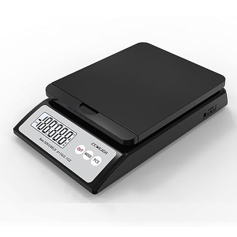 Digital Postal Scale 30kg/66lb - Shipping Scale with Removable Top Cover for Odd-Shaped Items (Envelopes, Spheres, etc.) 6 Units Conversion, AC Adapter Included, Tare Function, LCD Display