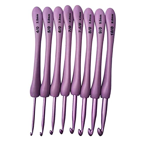 Crochet Hooks Kit High Quality Aluminum Large-Eye Blunt Needles Ergonomic Handle Crochet Hooks Needles for Arthritic Hands 8 Pcs