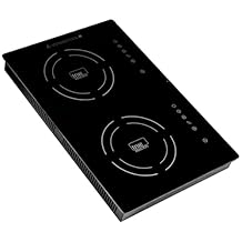 TI-2BN 14 inch Built-In Vertical Dual Burner Induction Glass-Ceramic Cooktop, 1750W, UL858 Certified