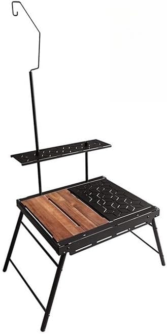 Outdoor Camping Storage Table Includes Lamp Pole Combination Table Multifunctional Lightweight Portable Foldable Table (B)
