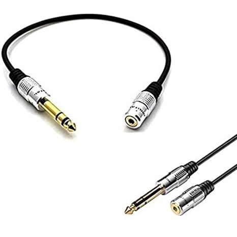 ATC Aluminum 30cm/12inch Golden Plated Metal Stereo 6.35mm 1/4" TRS Male to 3.5mm 1/8" Female Jack Plug Socket Headphone Headset Converter Cable Adapter Connector