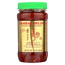 Sambal Oelek 06107 Ground Fresh Chili Paste 8 Oz (Pack of 24), Made of Chilies with No Other Additives Such as Garlic or Spices for a More Simpler Taste