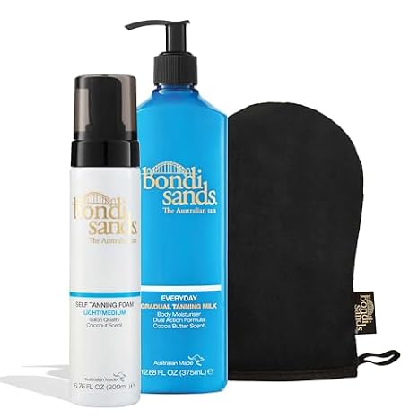 Bondi Sands Tan + Maintain Kit | Includes Light/Medium Self Tanning Foam, Mitt, and Everyday Gradual Tanning Milk for a Long-Lasting Tan ($57 Value)