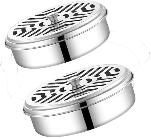 2 Portable Coil Holder, Incense Box Sandalwood Holder with Handle, Fireproof Incense Burner for Home Office Camping
