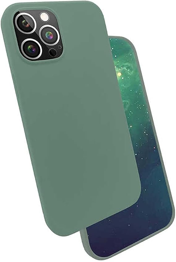 Zore Apple İle Uyumlu iPhone 12 Pro Max Kılıf Silk Silikon, Koyu Yeşil