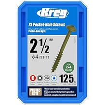 Kreg Protec-Kote Pocket Screws - SML-C2X250-125 - Weather Resistant Pocket Screws - 2-1/2-Inch - Coarse Thread - Maxi-Loc Head - Outdoor - 125 Count