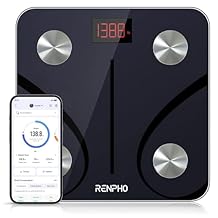 RENPHO Bluetooth Body Fat Scale, Digital Weight Scale Bathroom Smart Body Composition Analyzer Wireless BMI Compact Scale Health Monitor with Smartphone APP, 396 lbs