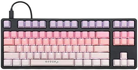 KPREPUBLIC taihao Sakura Michi pbt Double Shot keycaps for DIY Gaming Mechanical Keyboard Backlit Caps OEM Profile Light Through ISO UK (Sakura Michi Set x1)