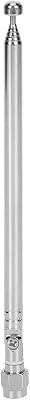 Telescopic Antenna, 40MHz-6G SMA Male Connector, Silver Alloy, 6 Sections, 20cm Range
