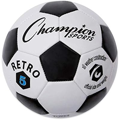 Champion Sports Retro Soccer Ball Sizes 3, 4, 5, Soft Touch, All Weather, Official Size & Weight Ball for Training, Games, Outdoor & Indoor Play