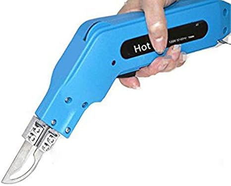 Electric Hot Heating Knife Cutter Tool For Fabric Cloth Leather Ribbon PVC Rope Foam and Sponge Cutting (Hot Knife With Arc Blades)