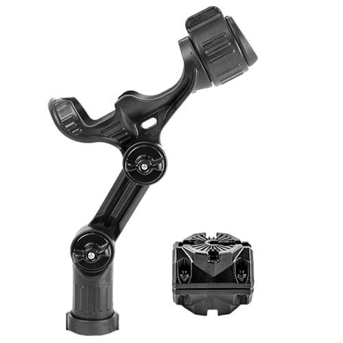YakAttack Omega Pro Rod Holder  MightyMount Duo Rail Adapter Bundle | Fits Hobie H-Rail & 1 Tubing | Adjustable LockNLoad Kayak Rod Holder System | Durable Marine-Grade Build | Made in USA