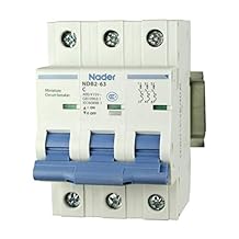 ASI AC Miniature Circuit Breaker - 3 Pole DIN Rail Mount 16 Amp 480 Volt Unit with Shock-Proof Terminations, Trip Curve C, L1, L2, L3 and Neutral Three-Phase Circuits