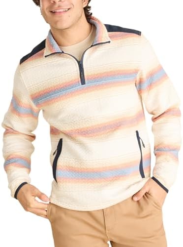 Chubbies Quilted Quarter Zip Mens Pullover Sweater with Zip Pockets and Quilted Fabric, Great Layering Quarter Zip Up