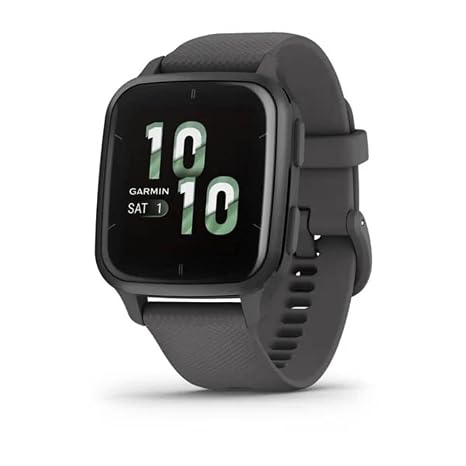 Garmin Venu Sq 2 Smartwatch (Slate/Shadow Gray) | Aluminum bezel