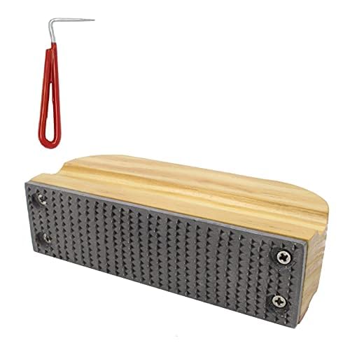 ARIOLUXE Mini Farrier Hoof Rasp File, Mini Horse Rasp, Farrier Supplies, Hardened Carbon Steel Blade and Light Wooden Handle  with a Hoof Pick
