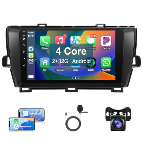Leadfan Car Radio Stereo for Toyota Prius 2010 2011 2012 2013 2014 2015 with Wireless CarPlay Android Auto, 9 IPS Touchscreen with Bluetooth WiFi GPS Navigation FM Backup Camera MIC Pantalla