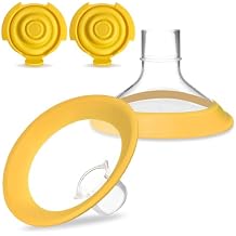 PumpMom-us 24mm Oval Flanges and Membranes Compatible with Medela Pump Parts, Replace Accessories for PersonalFit Flex connectors