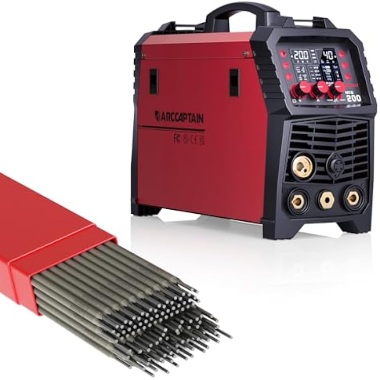 ARCCAPTAIN MIG Welder, 200Amp 6 in 1 Gas MIG with E6013 Welding Rod 332 5LB