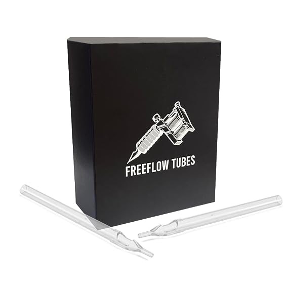 FREEFLOW 1RT Round Tip Long Tattoo Tubes Gripless Disposable Sterile