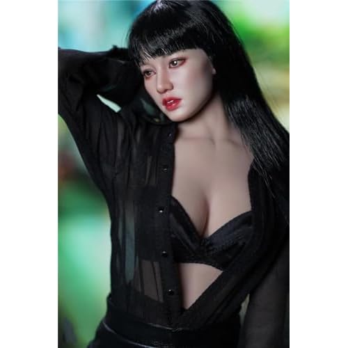1/6 Scale Female Head Sculpt, 1/6 Asian Girl Light Suntan Skin Head Carved Model with Clear Facial & Hair Details Korean Female Idol Head Accessory for 12inch Action Figure Body (Double ponytail)