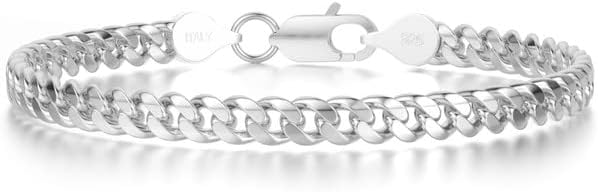 925 Sterling Silver Cuban Bracelets 5/8mm Silver/Gold Plated Bracelets for Women Cuban Link Bracelet for Men 6.5-9 Inches