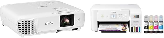 Epson, EPSV11H982020, PowerLite X49 3LCD XGA Classroom Projector with HDMI, 1 Each , 3.4"x11.6"x10.2" & EcoTank ET-2800 Wireless Color All-in-One Cartridge-Free Supertank Printer