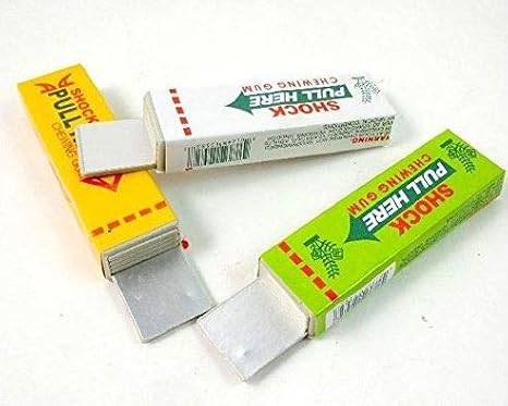 Emorefun Joe 3 Pack of Electric Shock Chewing Gum Tricky Prank Gag Funny Toy Shock Friends Practical Joke, Random Color